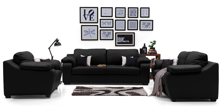 Tribunal Leather Sofa (Licorice)